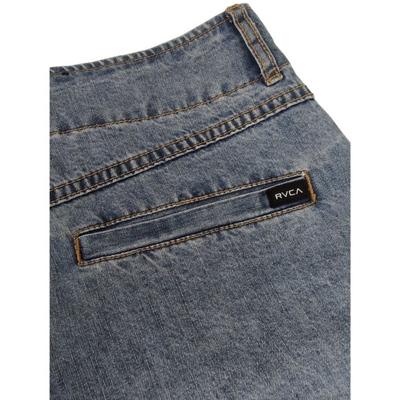 RVCA Valley Jean Shorts Womens 27 Blue Denim Exposed Zipper Festival Beach - Picture 4 of 12